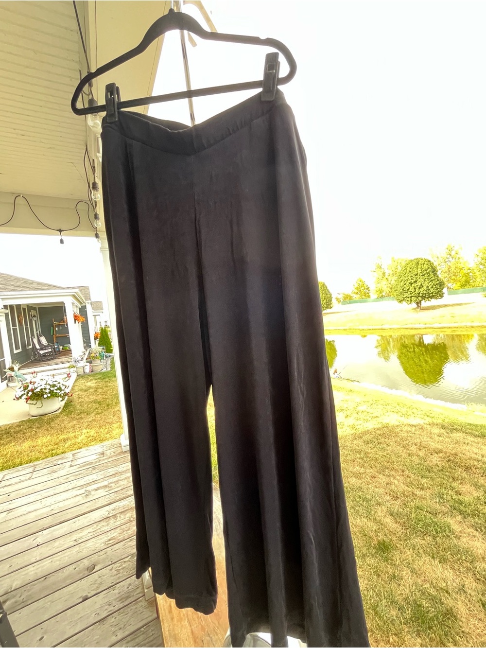 Chico's Traveler’s Black Wide-Leg Pull-On Pants